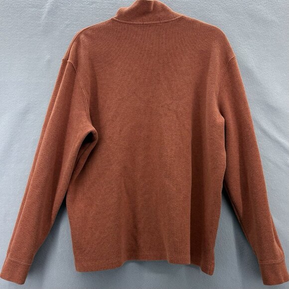 Polo by Ralph Lauren Sweater Mens Large Turtleneck‎ Orange Cotton 1/4 Zip Knit - Picture 6 of 11